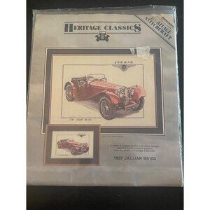 Heritage Classics Stitchcr1937 JAGUAR SS100 Vehicle Car Counted Cross Stitch Kit
